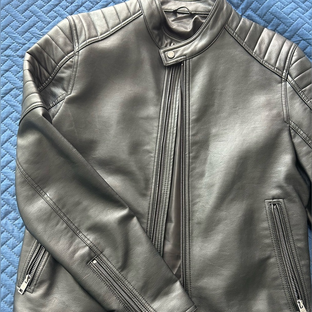 Mango Faux Leather Jacket Sz M